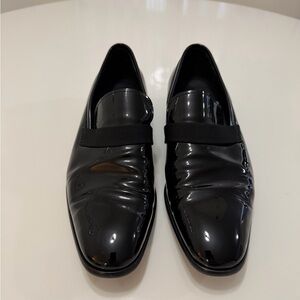 Salvatore Ferragamo Black Patent Leather Loafers